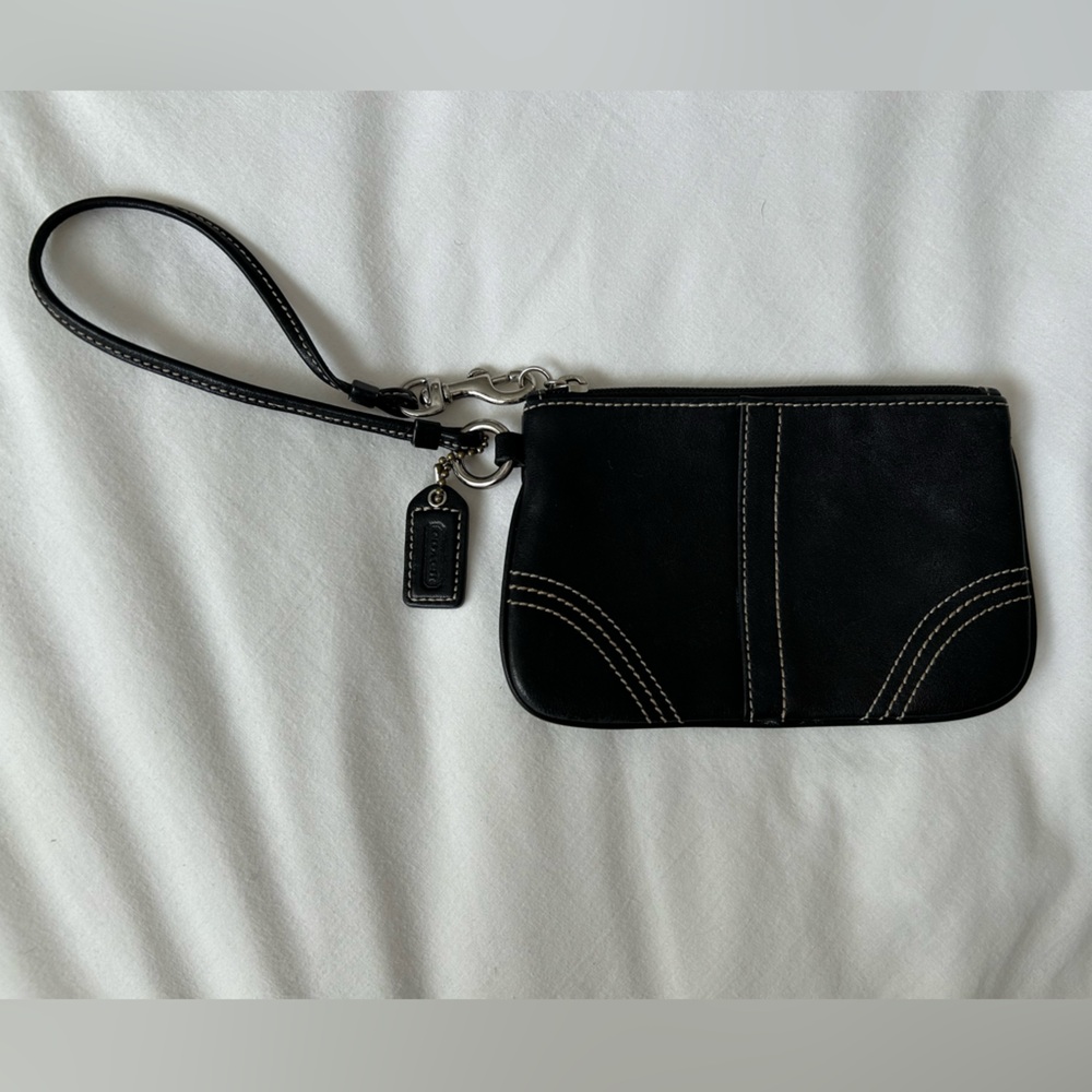 Coach Vintage Black Leather Wristlet